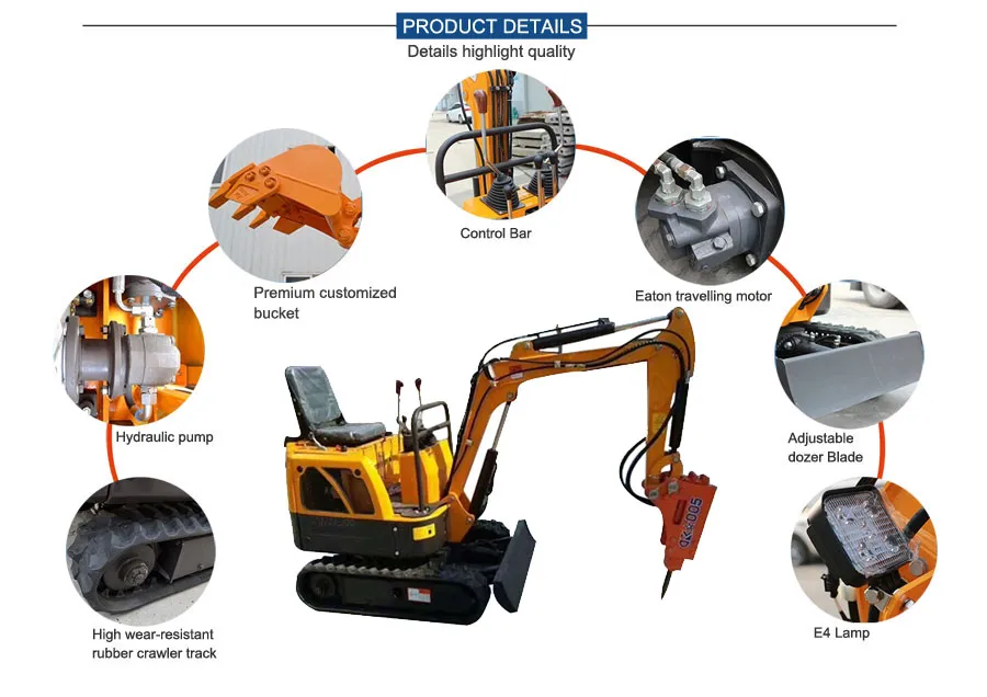 0.25m3 Bucket Capacity 1200kg Mini Excavator with Best Price