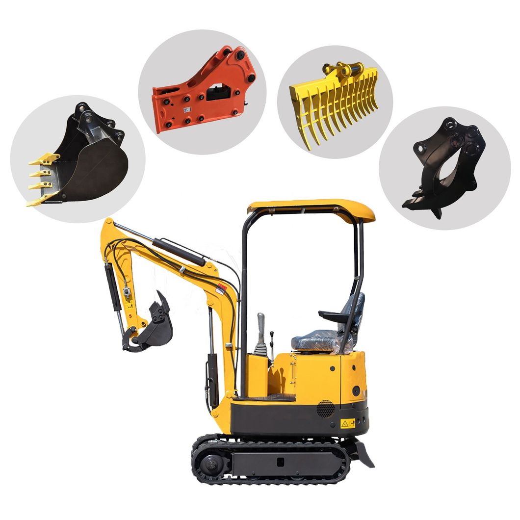 1 Ton Mini Hydraulic Crawler Excavator Factory Outlet Chinese Towable Mini Rubber Digging Excavator