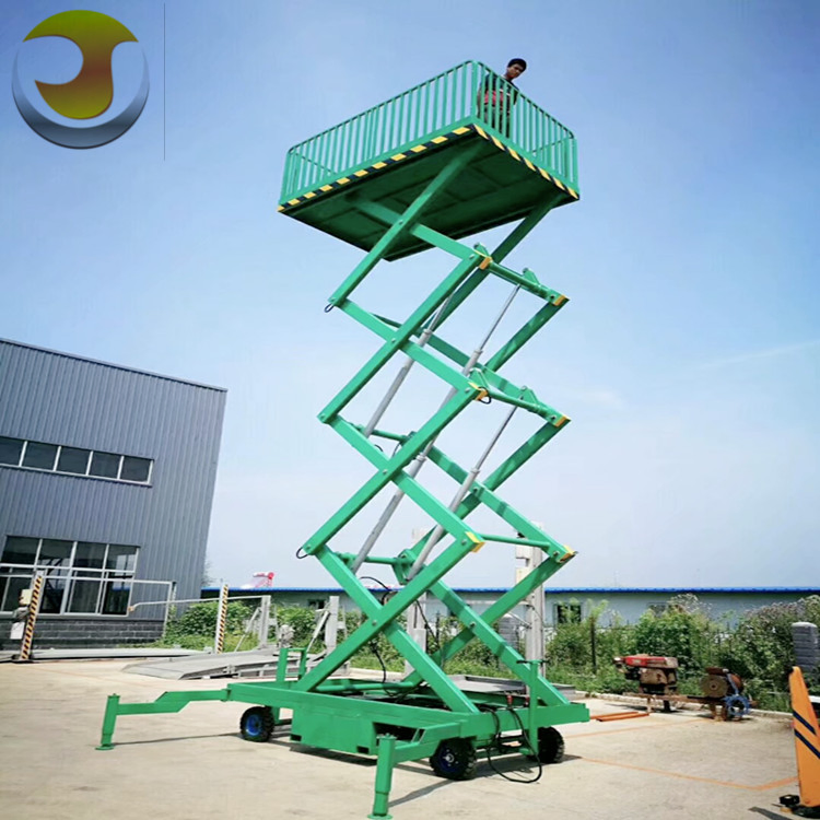 12meter Four Wheels Electric Drive Self Walking Mobile Scissor Lift Platform