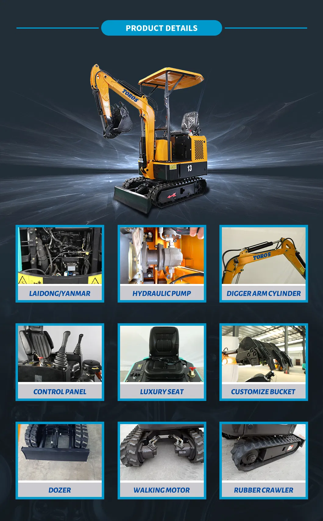 1t Small Excavator Crawler Mini Digger