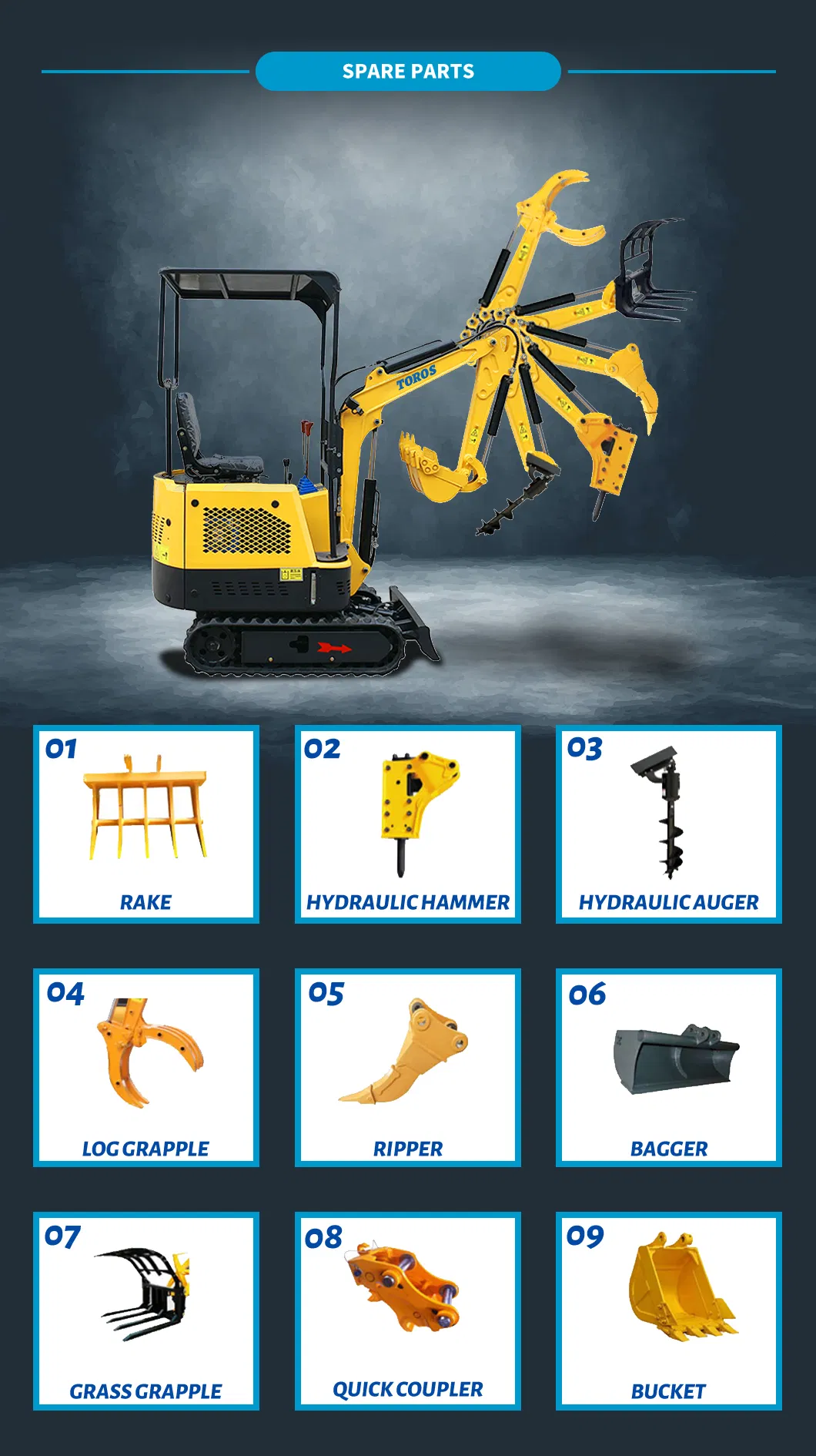 1t Small Excavator Crawler Mini Digger