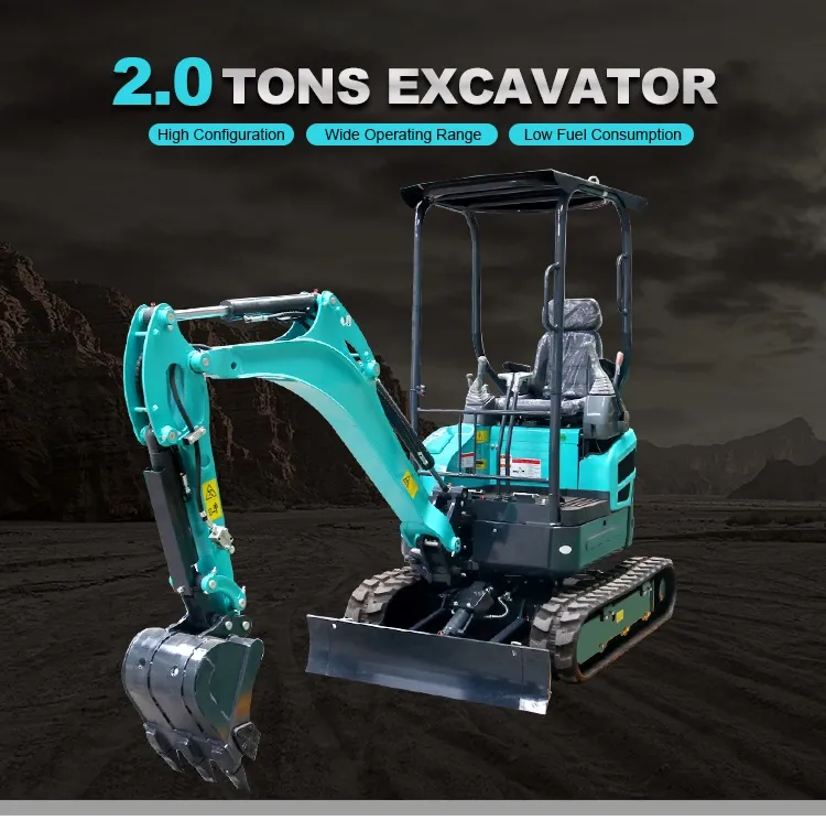 2 Ton High Quality Mini Excavator Small Ditch Digging Tool New Machinery Excavator Digger
