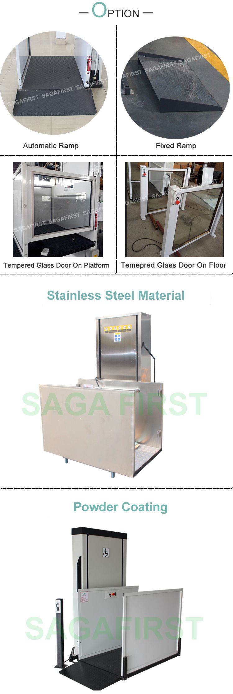 250kg Hydraulic Lift Home Elevator Lifts for Residential Homes Interior Lift
