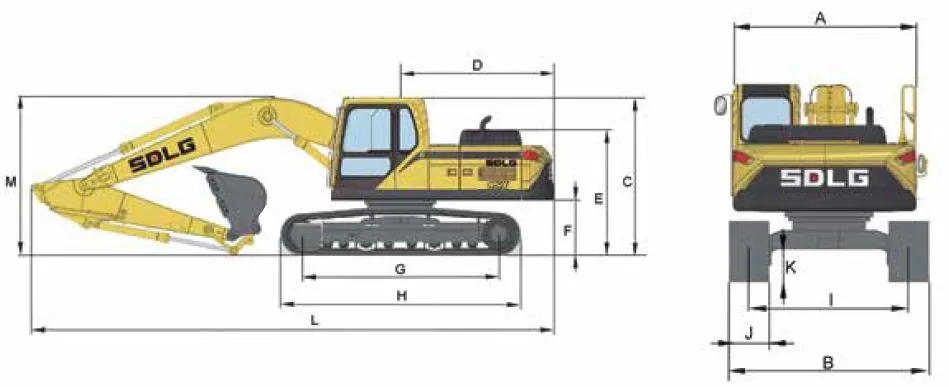 25T short boom hydraulic crawler excavator SDLG E6250F with strong power