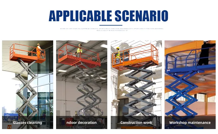 380kg Height Electric Hydraulic Mobile Scissor Lift Platform