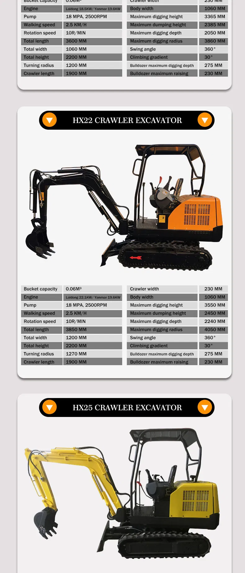 3ton Yuchai Mini Excavator Hx30 Crawler Excavators with Spare Parts for Sale