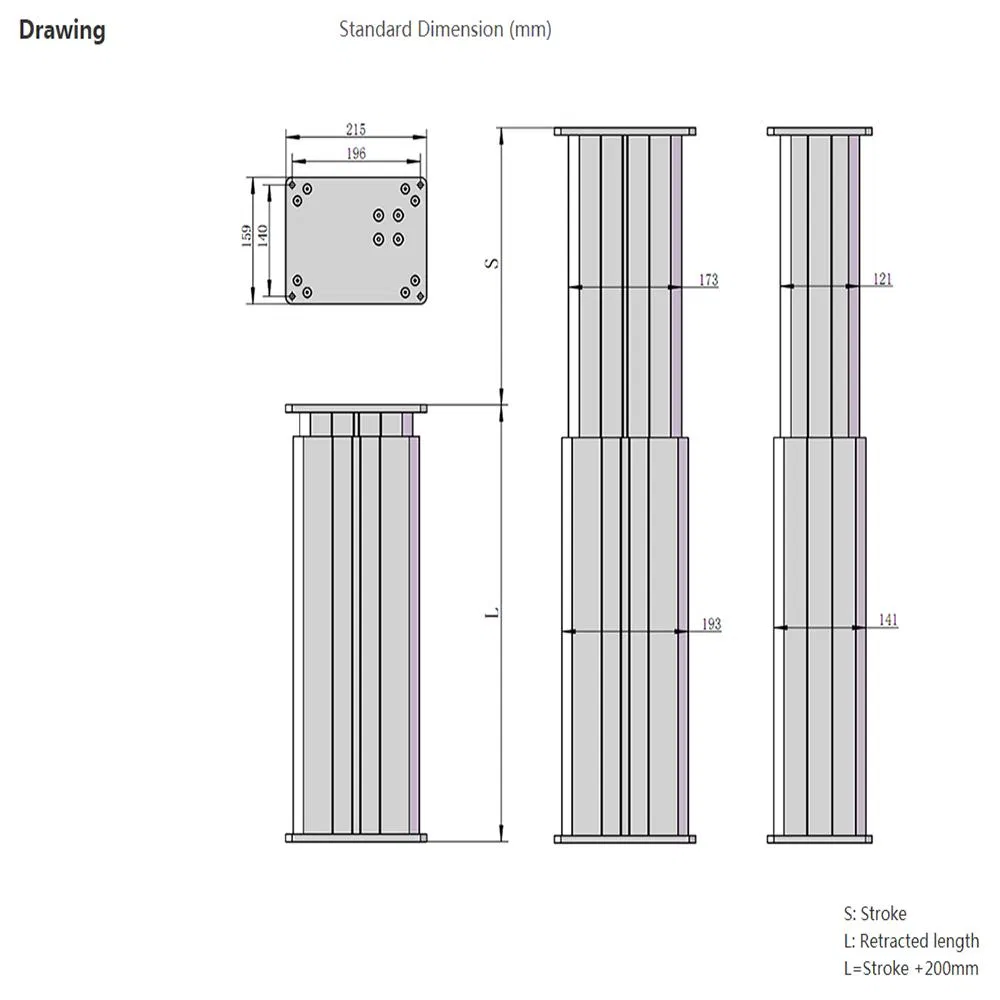 400kg Height Adjustable Electric Lifting Column for Furniture Ht-A2I