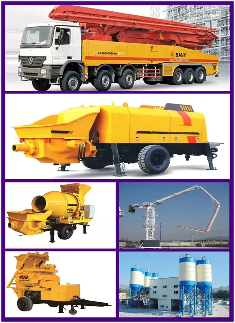 50m3/H Electric Hydraulic Mounted Trailer Mixer Concrete Pump Hbt50.13.130RS