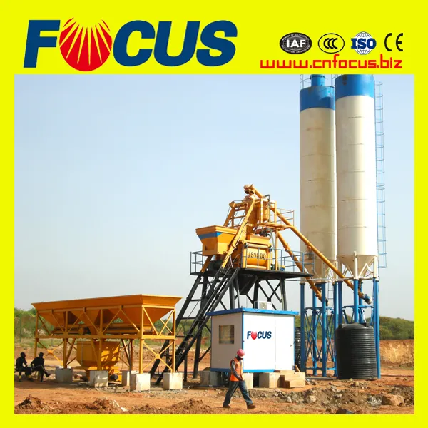 60cbm/H Capacity Central Readymix Concrete Batching Plant with Belt Conveyor
