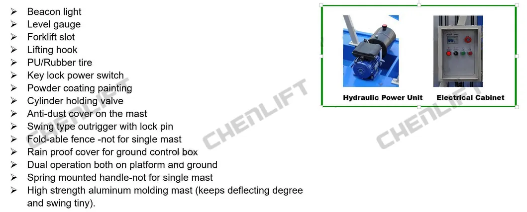8 Meters Aluminum Alloy Aerial Lift Double Mast Man Lifts