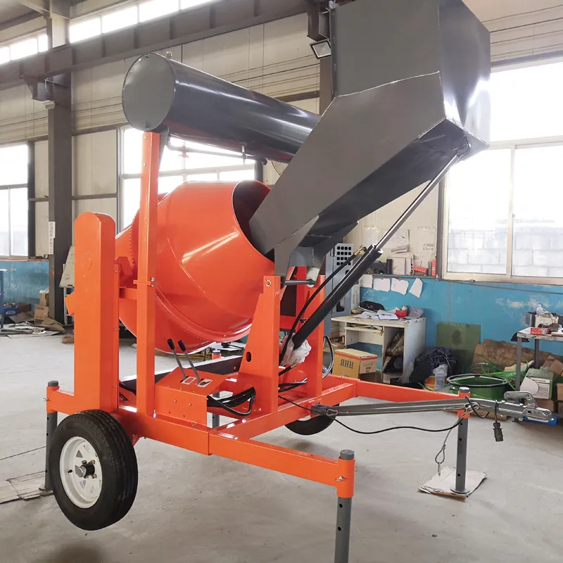 800L Hydraulic Portable Concrete Mixer with Hooper