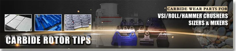 Barmac Canica Trio VSI Crusher Rotor Tip Wear Parts