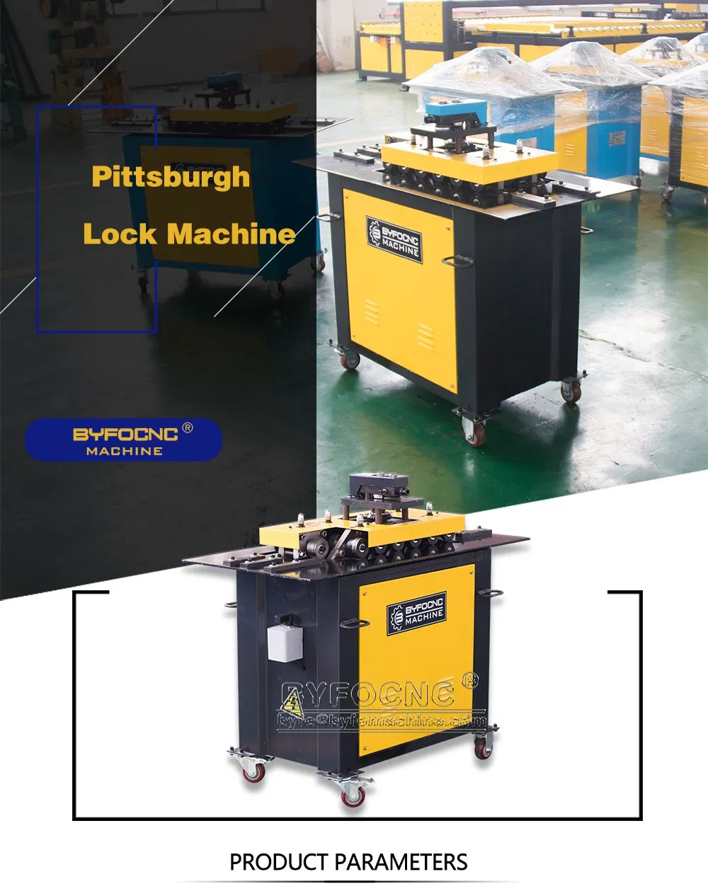 Byfan Pittsburgh Roll Forming Machine, Sheet Metal Square Duct Seam Lock Machine, HVAC Lock Seam Making Machine