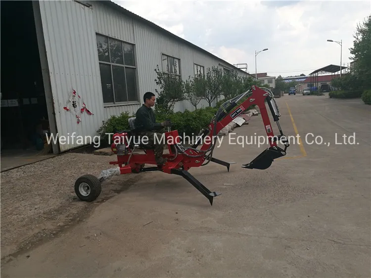 CE Certificated 9HP Petrol Engine ATV Backhoe Excavator, Towable Excavator