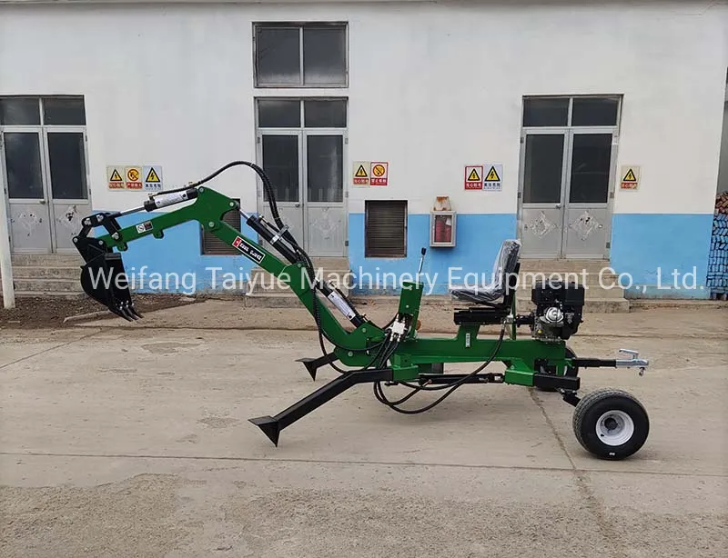 CE Certificated 9HP Petrol Engine ATV Backhoe Excavator, Towable Excavator