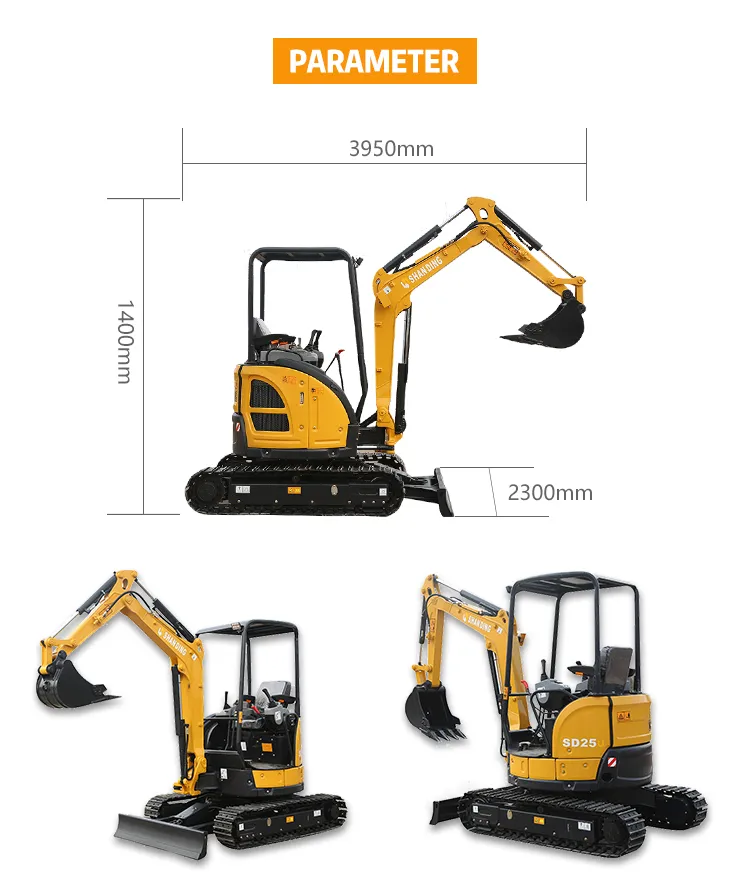 Cheap Price 2.5 Ton Tailless Mini Crawler Excavator 2500 Kg Mini Digger Mini Excavadora Mini Excavator