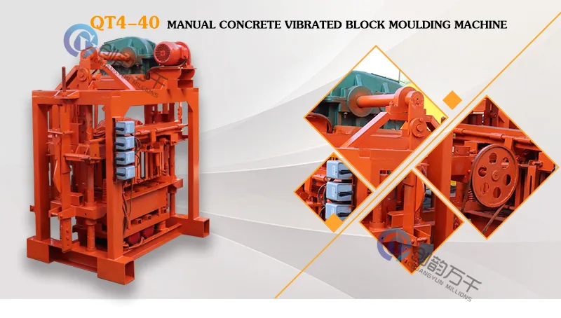 Cheap Staionary Manual Concrete Hollow Block and Solid Pavers Making Machine in Nigeria (QTJ4-40)