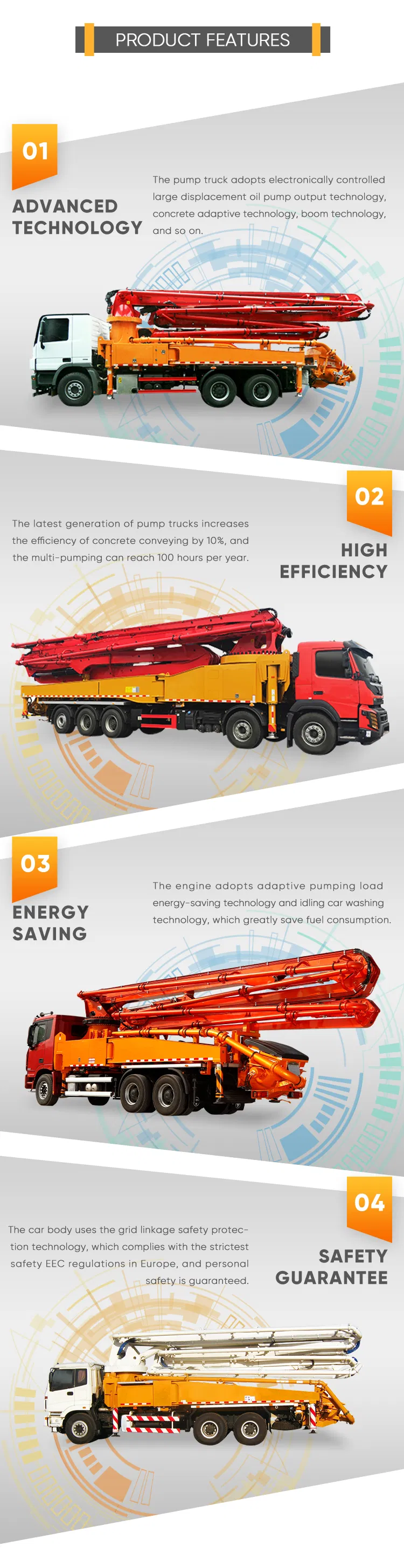 Chinese Concrete Mounted-Truck Pump 56m Concrete Pumps German Truck for Sale