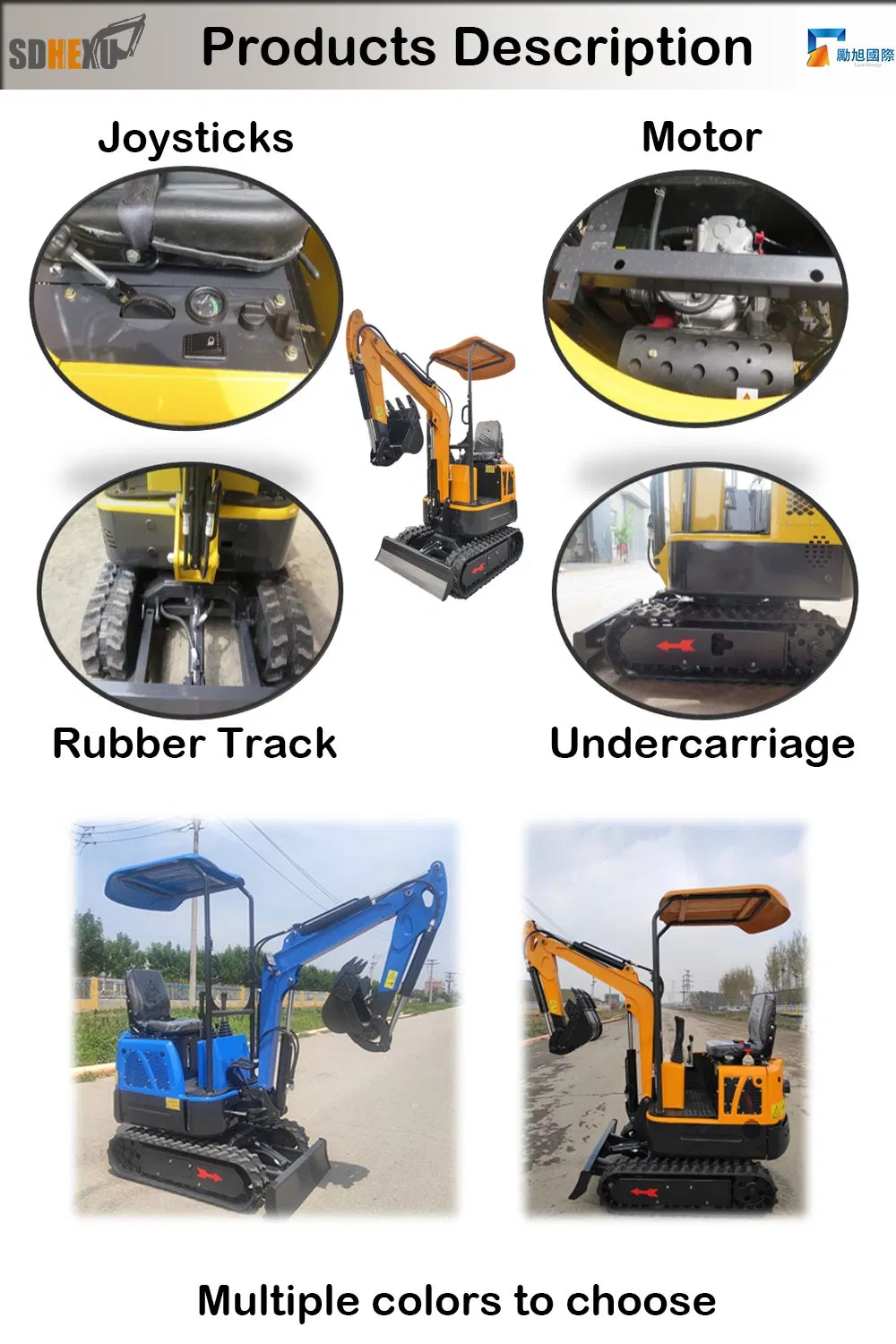 Chineses Factory Supplier Small Mini 1 Ton Diggers Excavators Hx10
