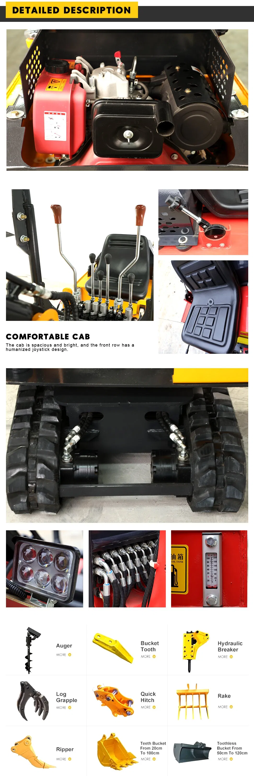 Chineses Factory Supply Small Digger Hot Sale 0.8 Ton Mini Hydraulic Crawler Excavator