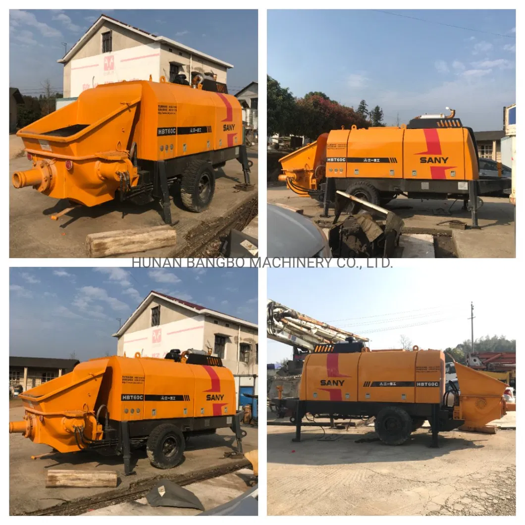 Construction Machinery Sy Hbt60 Portable Trailer Pump Mini Cement Beton Pump Small Used Stationary Concrete Pump
