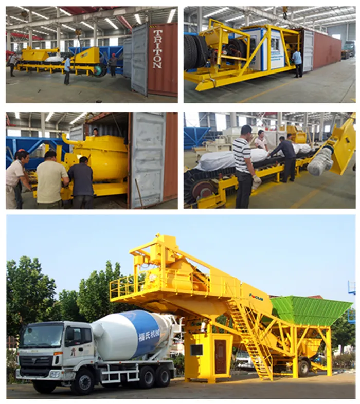 Construction Machinery Yhzs50 Mobile Concrete Batching Plant