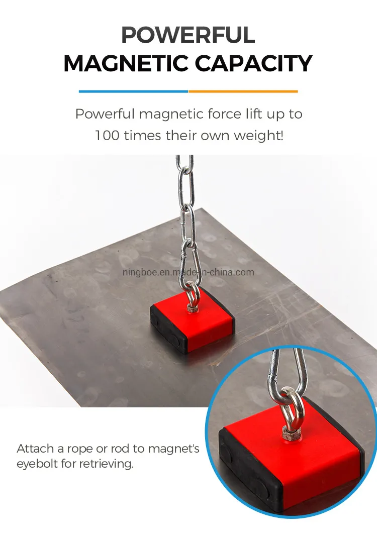 Easy 50 Lbs Underwater Fishing Magnet Holding and Retrieving Handle Magnet with Handle