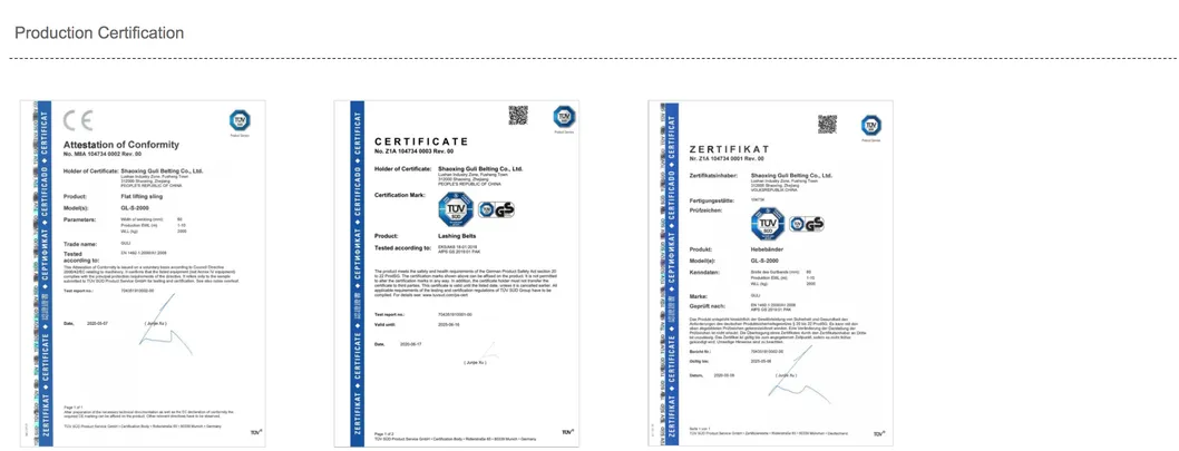 Ec 1 2 3 5 8 10ton Flat Webbing Color Code Textile safety Lifting Belt Sling