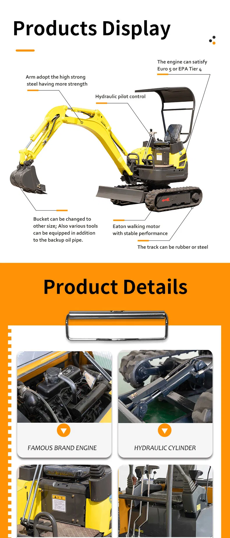EPA 2.5t to 3.5ton Mini Excavator Digger Cheap China Mini Bagger Euro 5 Engine Escavadora