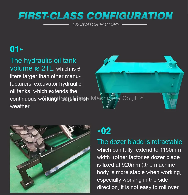 EPA CE Approved Crawler Diesel Engine 1 Ton Mini Excavator Small Diggers for Garden