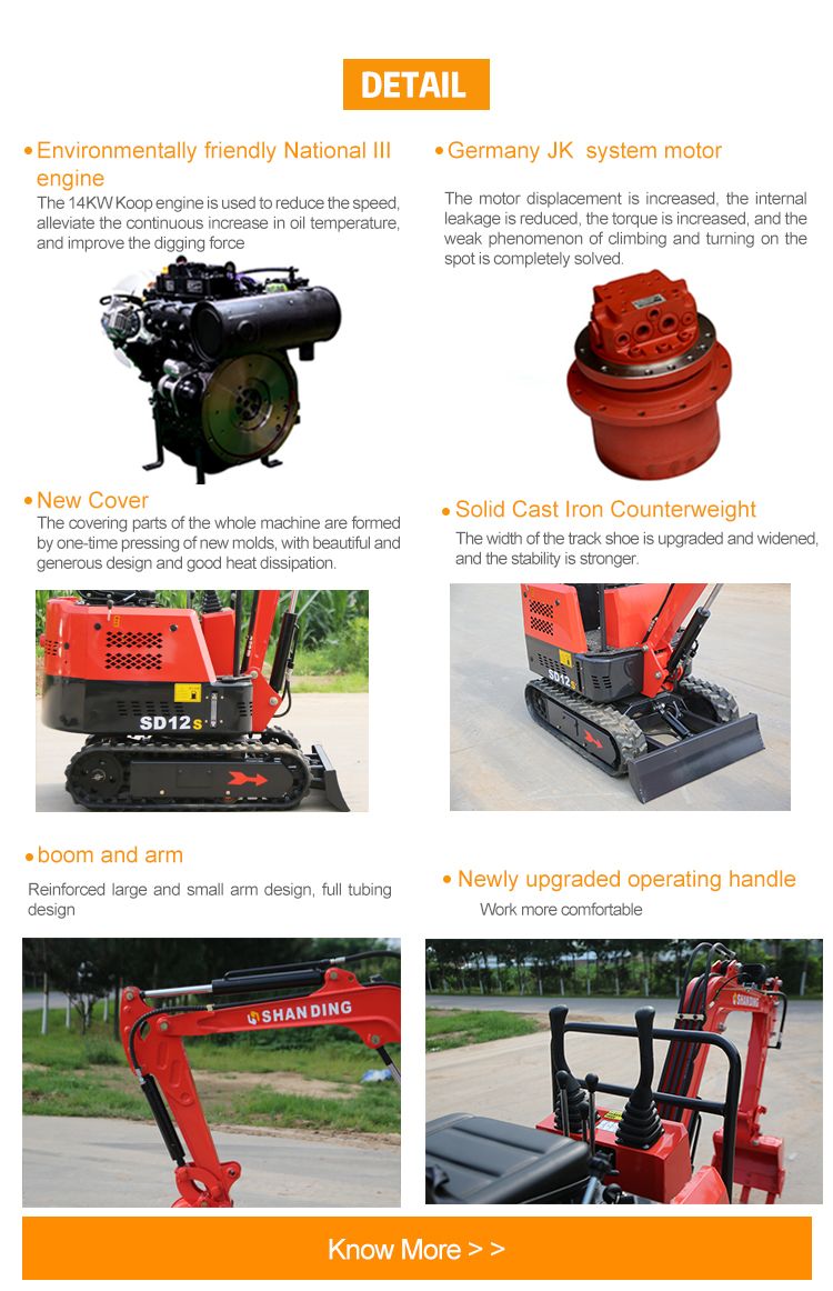 EPA Certificate Towable Backhoe Excavator with Shovel/Ditch Finger/Log Thumb for Sale