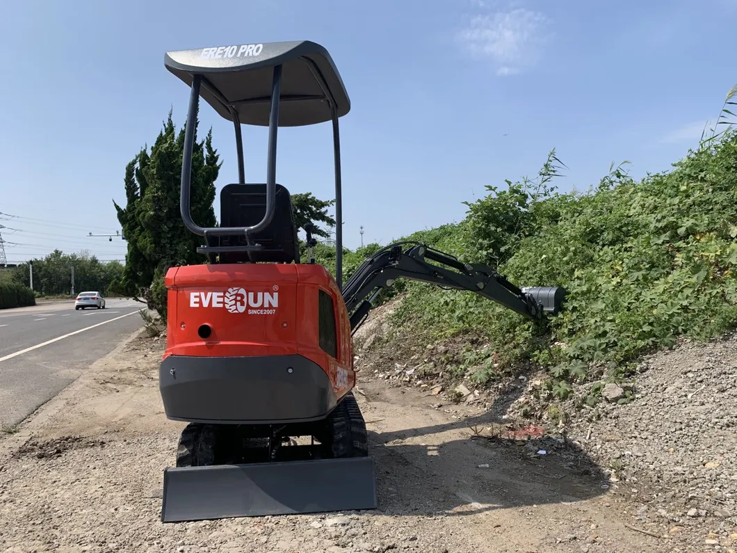 Everun New CE Approved 1ton Mini Crawler Excavator Ere10 PRO Mini Digger with Euro5 Engine and Swing Arm