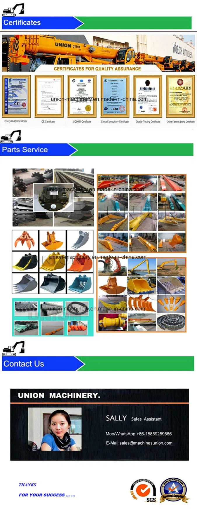 Factory Outlet Top Quality 16tons/22tons Good Price Crawler Excavator
