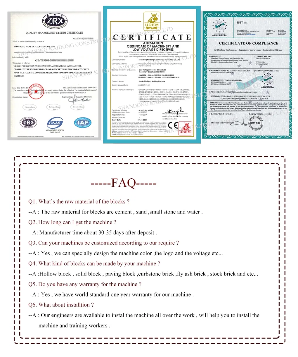 Factory Sale Semi-Automatic Cement Concrete Hollow Brick Block Making Machine