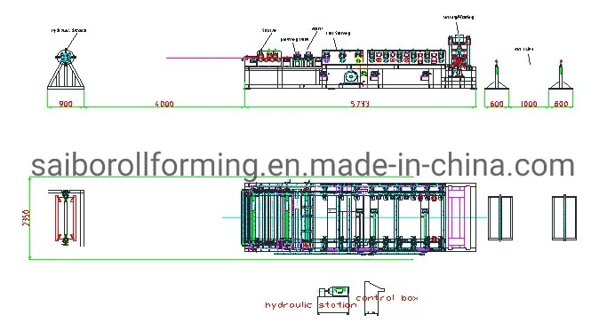 Forming Speed 0-15m/Min Box Profile Roll Forming Machine with 9 Stations
