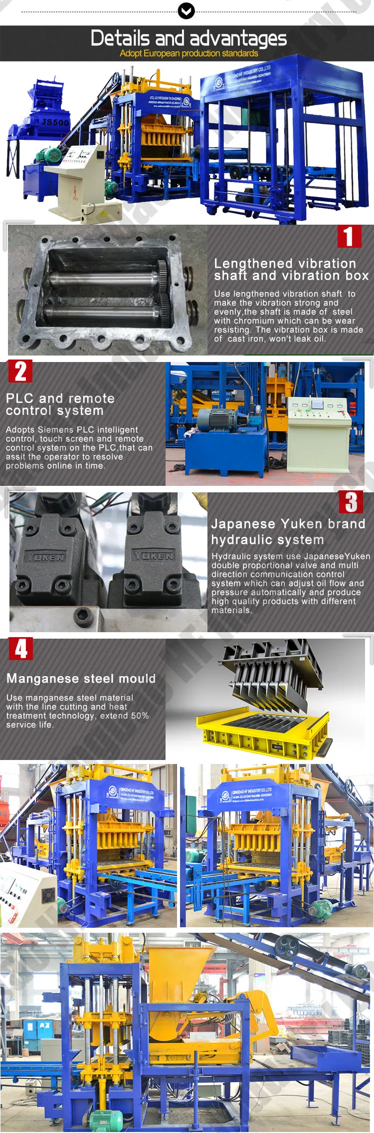 Full Automatic Concrete Color Paving Brick Making Machine Cement Block Making Machine Hollow Block Machine