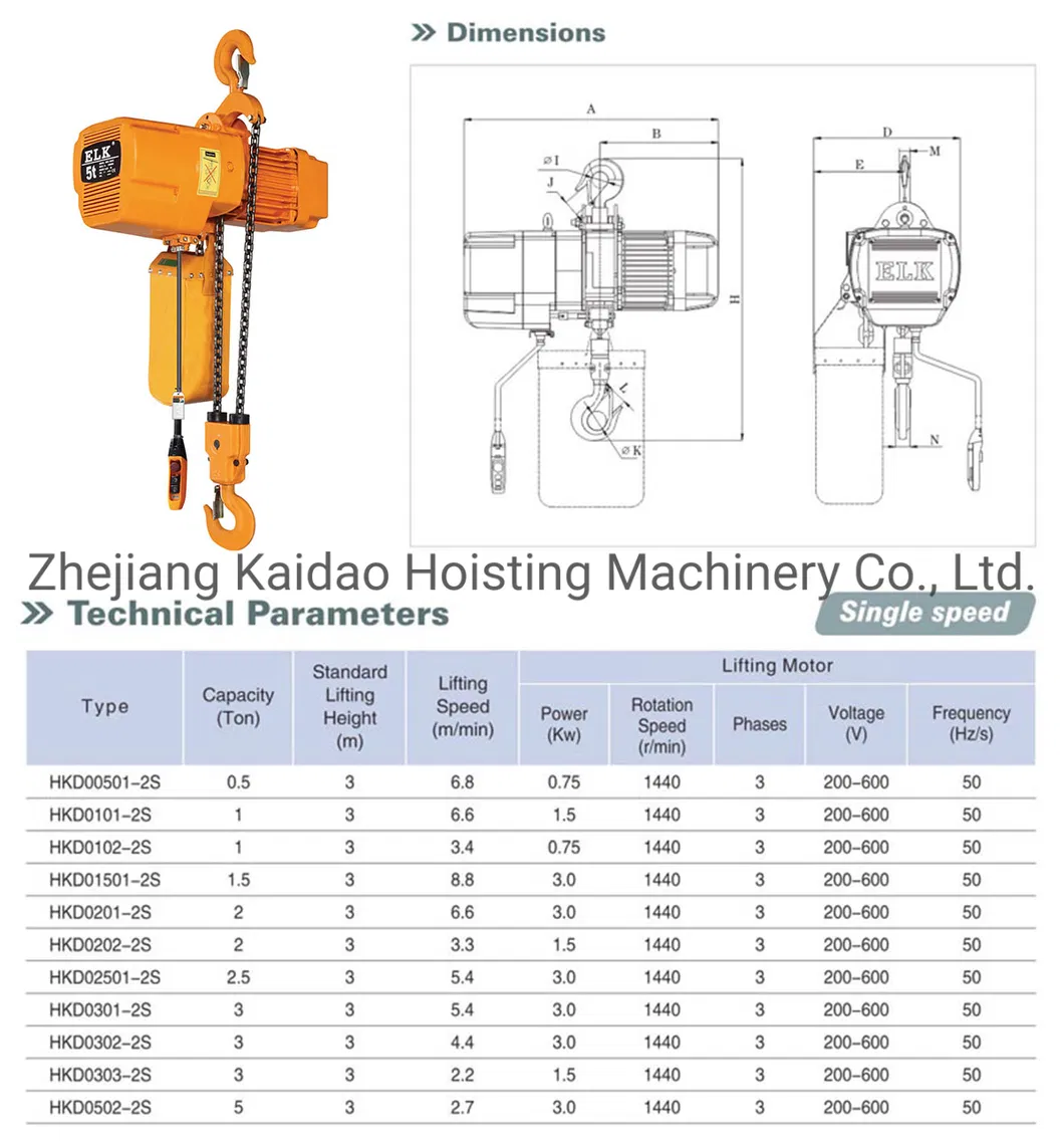 Garage Winch 5ton Electric Chain Hoist with Wireless Remote