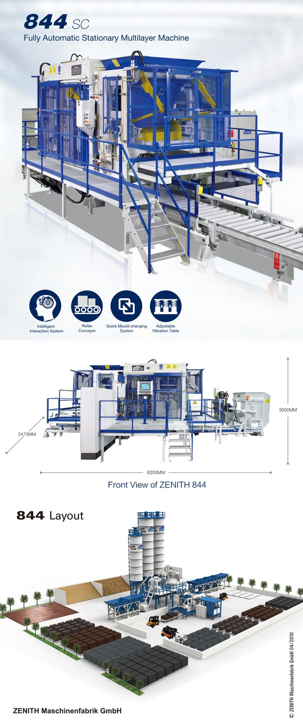 Germany Original Zenith 844 Concrete Brick Making Machine