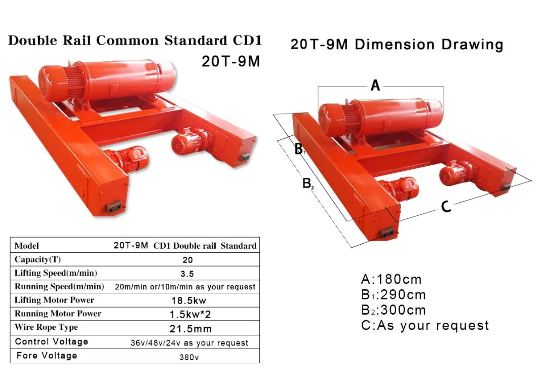 Heavy Duty 15t Double Beam Casting Bridge Crane with Foundry Use
