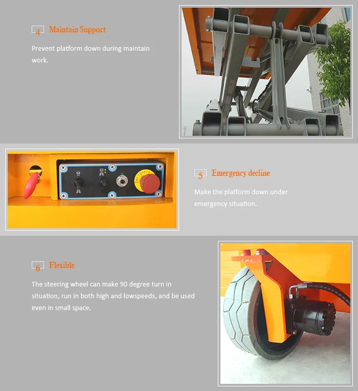 Height 6m Capacity 380kg Mini Self Propelled Mobile Lifting Equipment