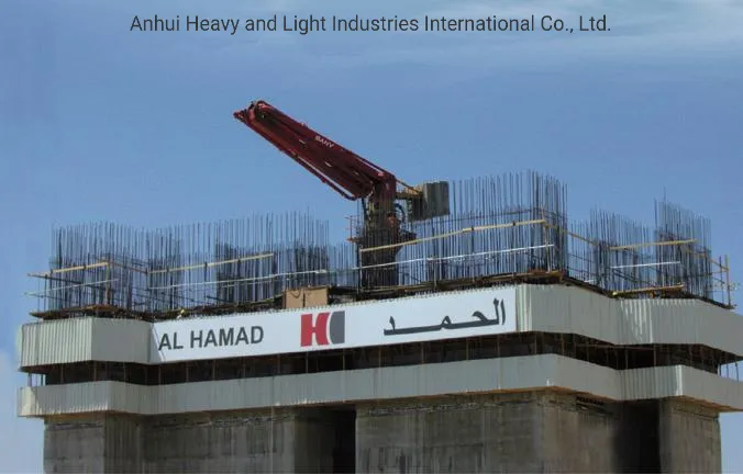 Hgr28 28m Floor Type Trailer Pump Concrete Placing Boom Cylinder Jack-up Type