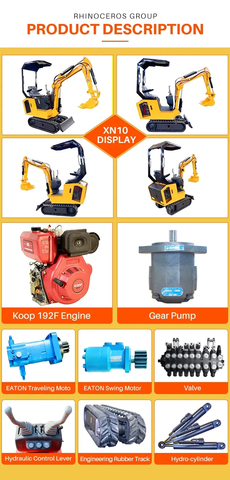 Hot Sale 1 Ton Mini Excavator Xn13e with Euro V Emission Engine Mini Digger