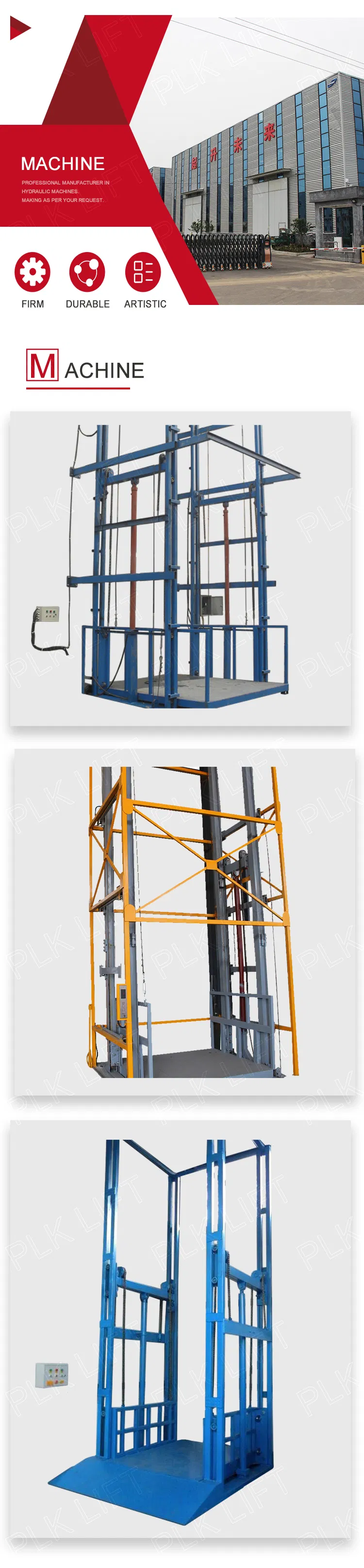 Hydraulic 6000kg Hydraulic Safety Cargo Lift for Warehouse