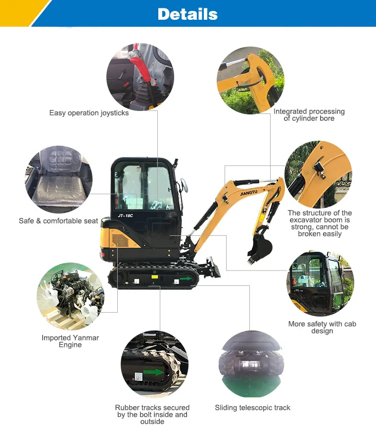 Hydraulic Crawler Cabin 2 Ton Mini Digger for Garden