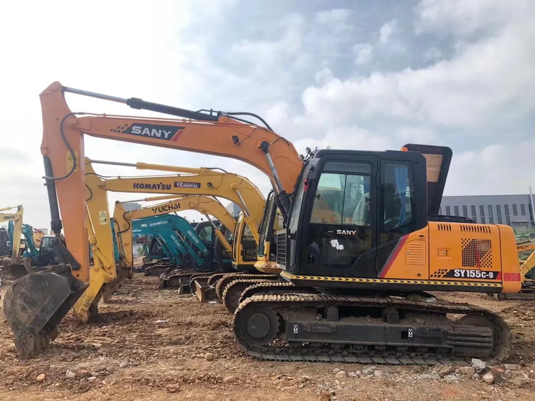 Hydraulic Crawler Mini Used Excavator Excavators Construction Machinery Equipment 15 Ton Machine Second Hand Digger Sany Sy155c-9 Excavadora Usada Sale Price