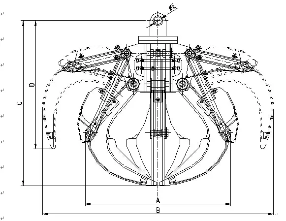 Hydraulic Orange Peels Steel Scrap Grab Bucket for Sany Excavator