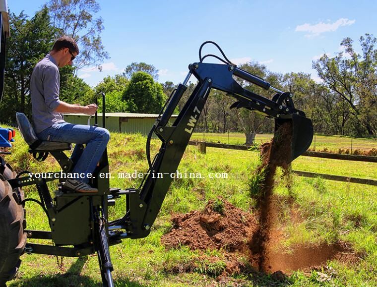 India Hot Sale Excavator Lw-7 30-55HP Wheel Tractor Point Hitch Small Loader Backhoe with ISO Ce Certificate