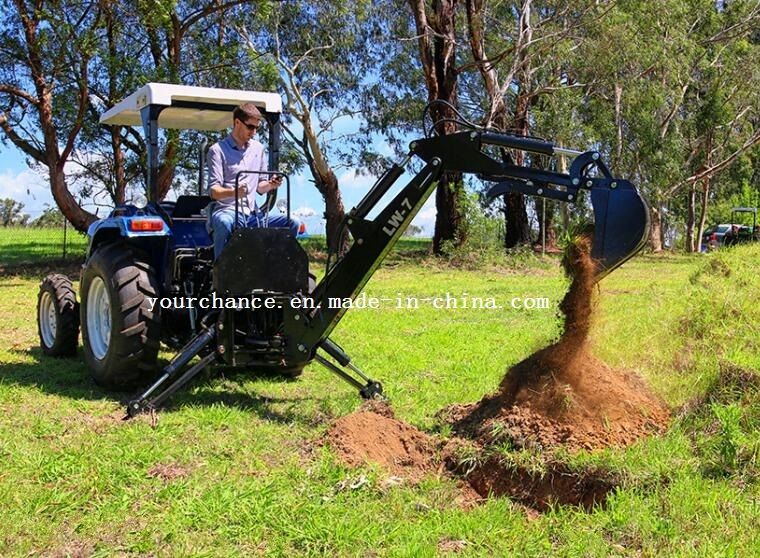 India Hot Sale Excavator Lw-7 30-55HP Wheel Tractor Point Hitch Small Loader Backhoe with ISO Ce Certificate