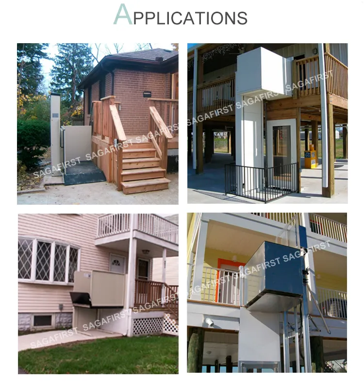 Indoor Aluminum Elderly Home Elevator 3m Wheelchair Lift