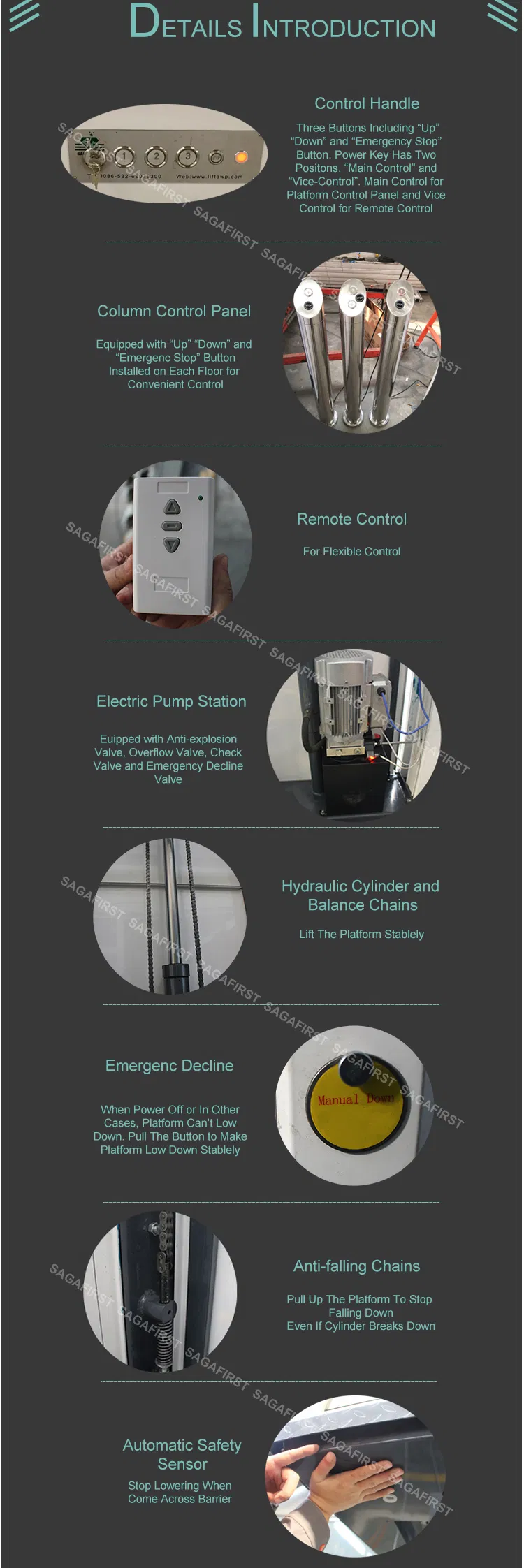 Indoor Aluminum Elderly Home Elevator 3m Wheelchair Lift